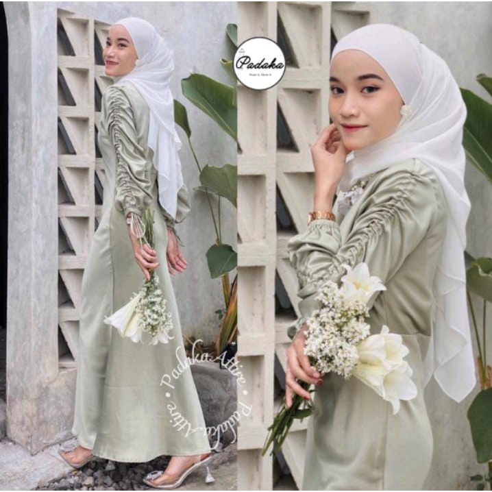 (BARU) by Kyeopta.coll - Gamis Satin Serut Wanita Kekinian Bahan SATIN VELVET - DARLA MAXY DRESS - G
