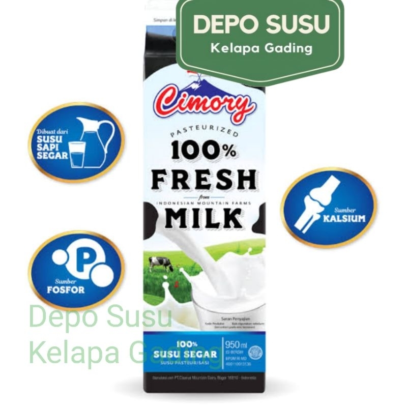 Susu Cimory Plain FULL CREAM 1 Liter Fresh Milk  | Freshmilk Chimory