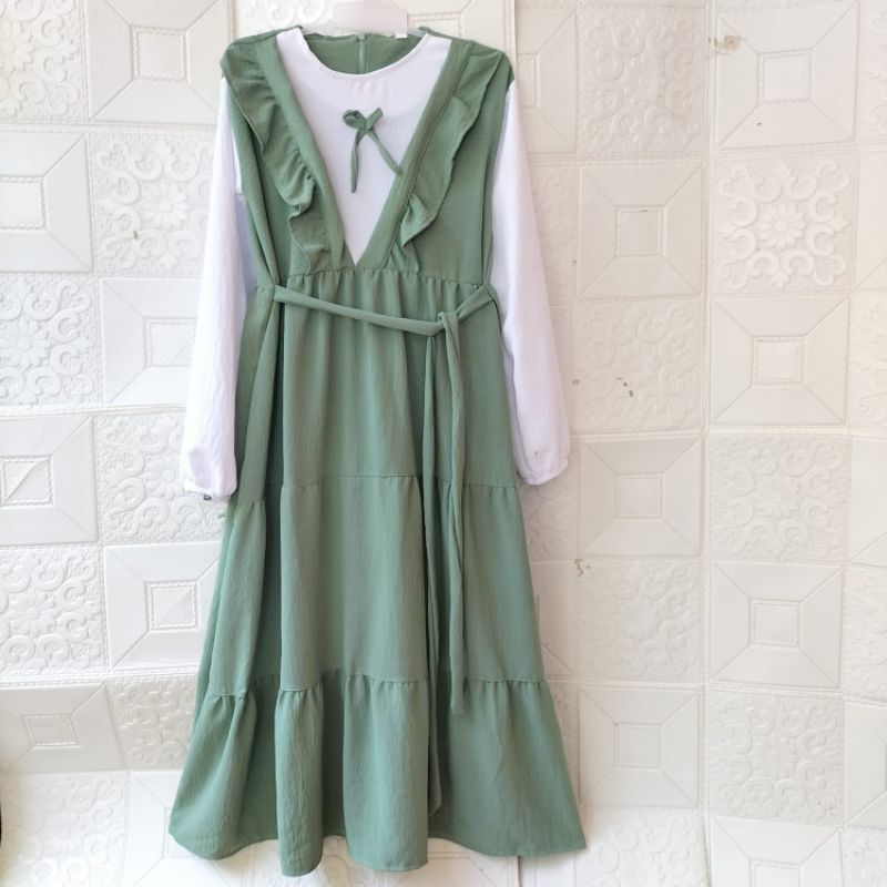 MIDI DRESS KOREA ANAK I CRINGKLE AIRFLOW TERBARU KHANZA USIA 2-12 TAHUN