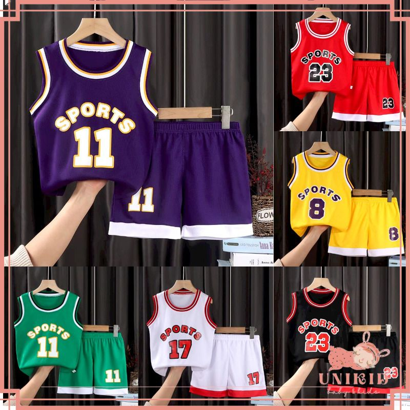 UNIKID BAJU ANAK 8-9 TAHUN SETELAN PENDEK KAOS + CELANA BAJU ANAK SETELAN LENGAN PENDEK