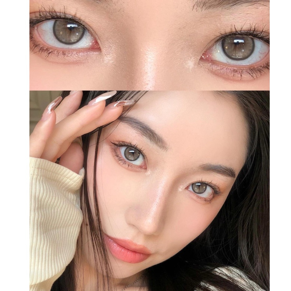 SOFTLENS BIG EYES BLACK COLORED LENSES 14.5mm-Fog Pearl Gray14.0