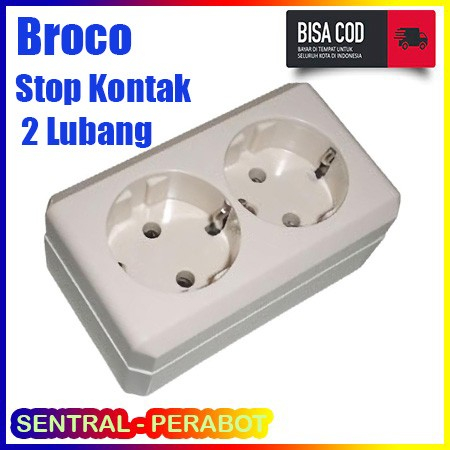 Broco Stop Kontak 2 Lubang Terminal 2 Lbg