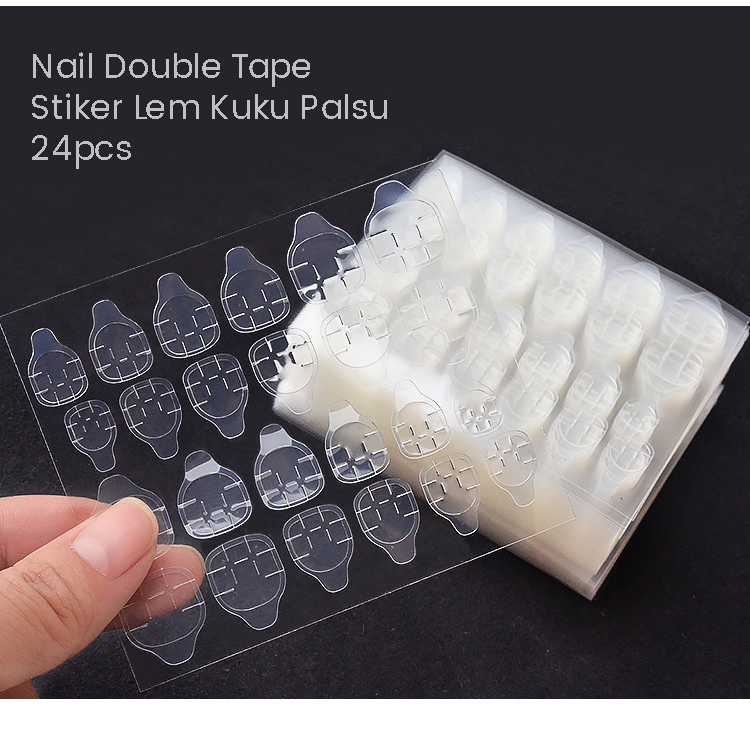 TAO Stiker Lem Kuku Palsu isi 24pcs Nail Double Tape