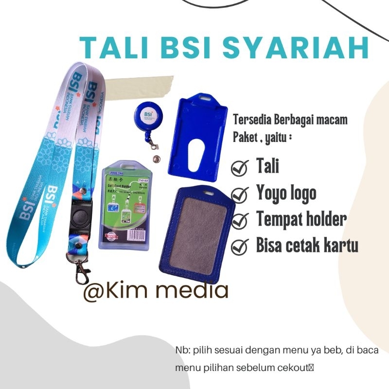 

tali id card BSI BUMN / lanyard BSI bank syariah indonesia gantungan tali BSI BUMN printing