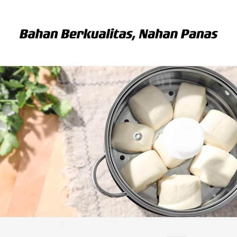 Panci Listrik KUKUS / Elektrik Bahan Teflon Free Kukusan Stainless / Panci Serbaguna⭐Panda99⭐