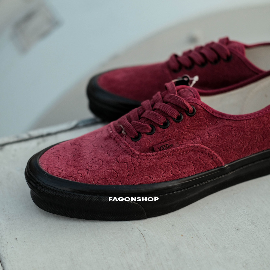 VANS AUTHENTIC VAULT OG LX VELVET EMBROIDERY LEOPARD RED ORIGINAL 100%