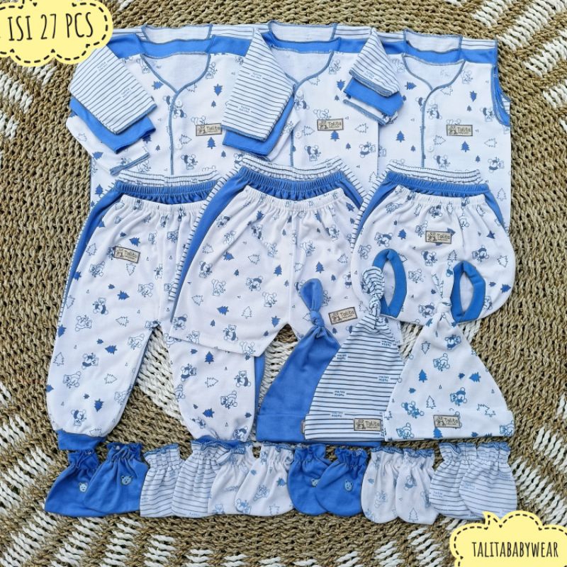 27 PCS Paket Hemat Baju Bayi Baru Lahir Paket Newborn Seri Biru talitababywear