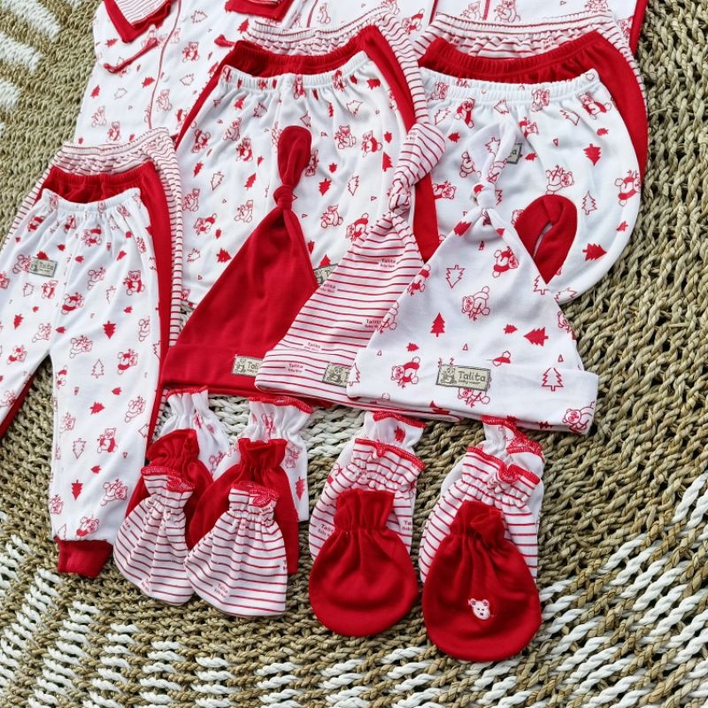 27 PCS Paket Hemat Baju Bayi Baru Lahir Paket Newborn Seri Merah talitababywear