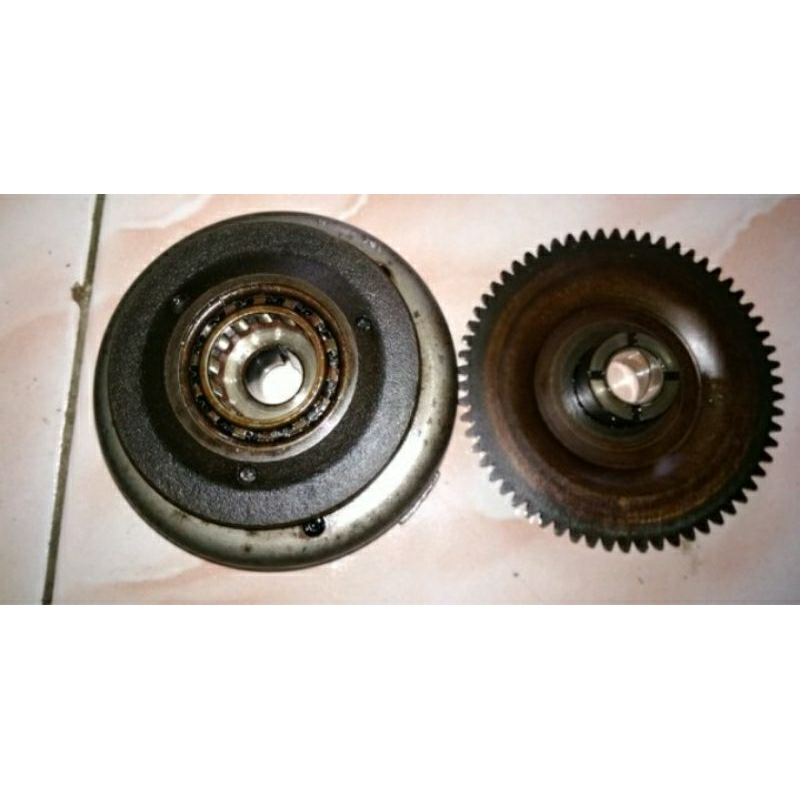 magnet dan one way stater starter kawasaki kaze r original