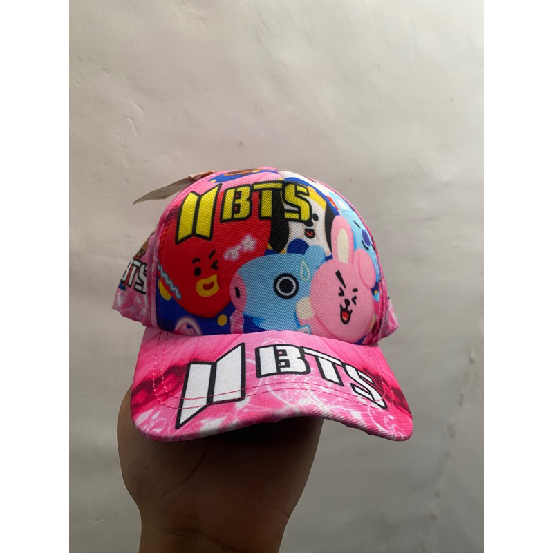 topi anak motif BTS printing