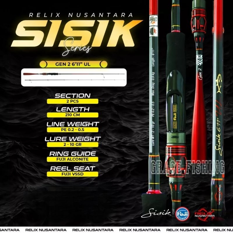 Joran Pancing Relix Nusantara Sisik 611 Gen 2 Casting Ultralight