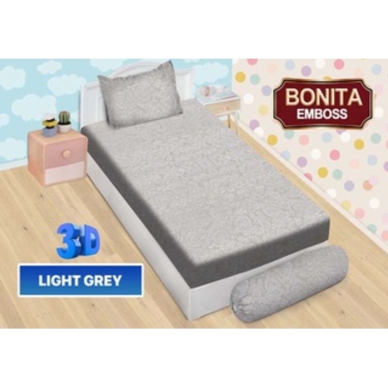 Sprei bonita embos elegant polos no 3 uk 120x200 light grey