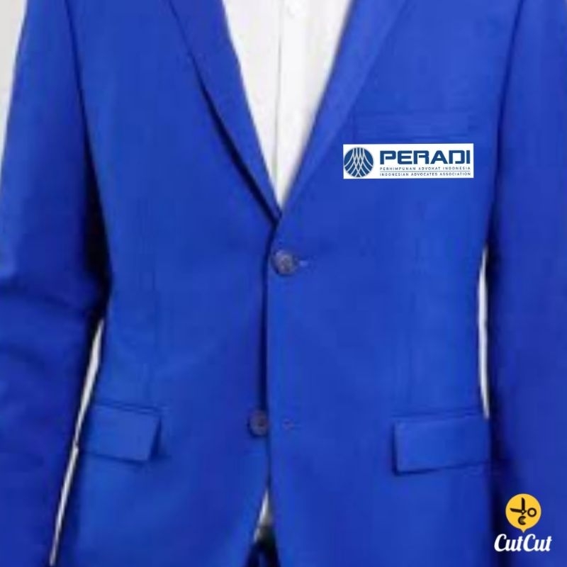 jas peradi/jas advokat biru bahan premium( sudah dipasang logo)
