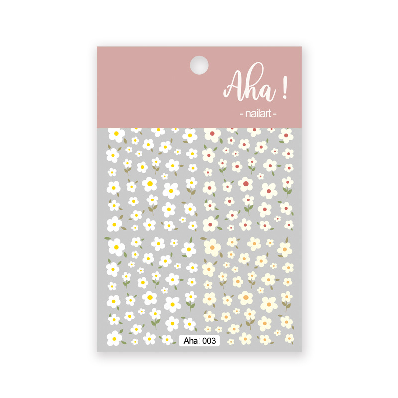 Cute White Daisy Flower Nail Sticker Stiker Kuku Bunga Cantik AHA003