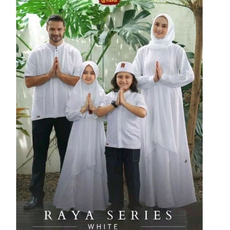 GAMIS PUTIH KEKE DAN KOKO PUTIH KEKEBUSANA RAYA WHITE SERIES KEKE BUSANA MUSLIM