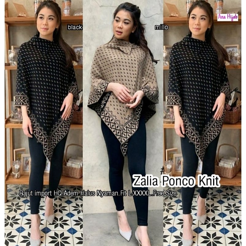 zalia ponco knit by ana hijab