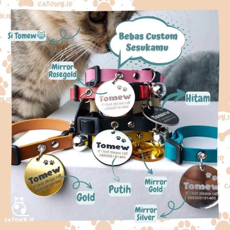 D021Medium-Kalung Anjing Custom Nama Medium Kalung Kucing Jumbo Custom Nama Tulisan Maincoon Kucing Ukuran Besar Kalung Kucing Kalung Anjing Kucing Naruto Konoha 4kg catown.id