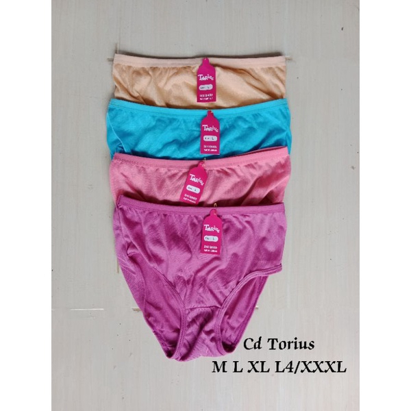 Celana Dalam Wanita Dewasa Polos TORIUS Isi 3 Pcs CD Wanita Murah Size M,L,XL,XXL,3L,4L Pakaian Dalam Perempuan Terbaru