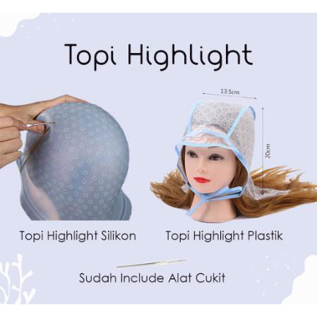 ^ KYRA ^ Highlight Cat Rambut Topi Bleaching Topi Cat Semir Rambut Magicap FREE jarum