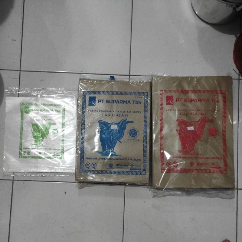 

kertas nasi bungkus coklat gajah merah 30×40/kertas nasi bungkus coklat gajah biru 25×35/kertas nasi putih (kfc) 25×27