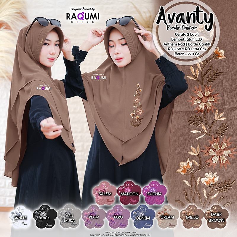 READY ALL WARNA(TERMURAH | BEST SELLER ) AVANTY BORIR KHIMAR BY RAQUMI