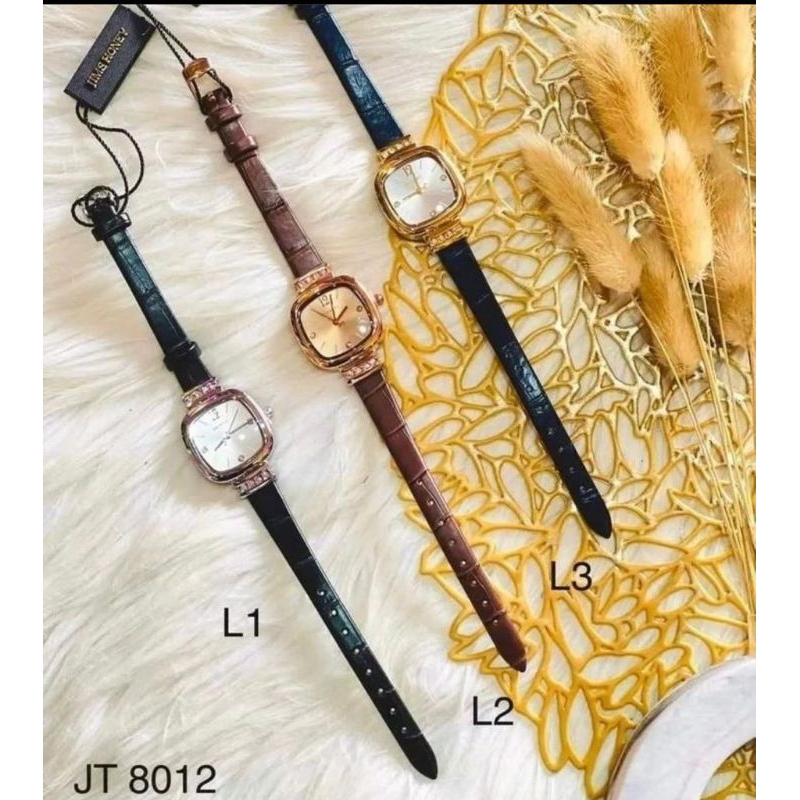Jam Tangan Wanita 8012 Jims Honey / jam tangan kotak diameter kecil murah