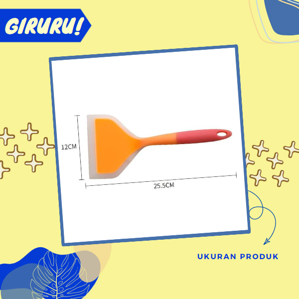 Spatula Silikon Masak Tamagoyaki Tahan Panas / Spatula Masak Tamagoyaki / Spatula Japanese Tamagoyaki Okonomiyaki Pizza Martabak Crepes Sutil Wide Sekop Premium Silicone / Spatula Omelet Pizza Pancake Bahan Silicon Tebal/Spatula Omelette Silicone