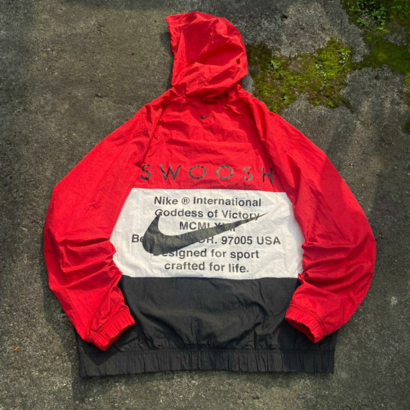 windbreaker jacket nike vintage big swoosh color block | nike big logo | nike vintage | jacket vinta