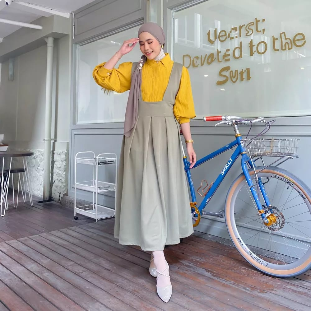 -Mybamus Saba Overall Dress – Overall Rok Kekinian – Dress Wanita Muslim