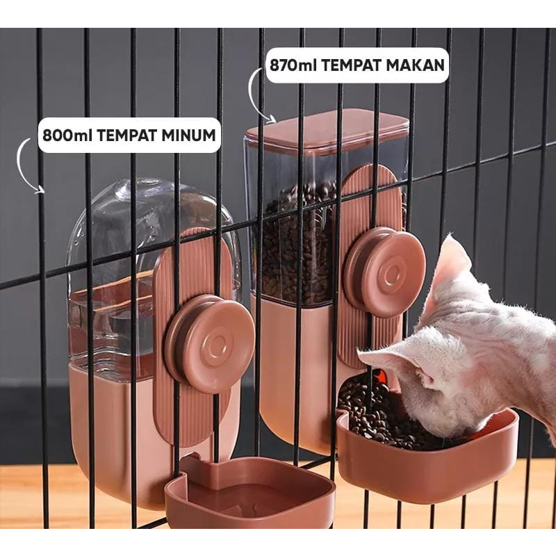 Tempat makan &amp; Minum hewan anjing kucing gantung M16 per biji