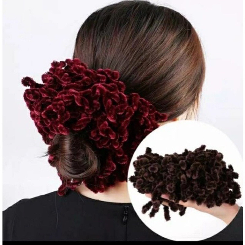 Ikat Rambut Ubur-Ubur Kunciran Cendol Cepolan Hijab Scrunchie Jumbo BesaR Ikat Rambut Ubur Ubur Cepol Hijab 100 Jurai Besar