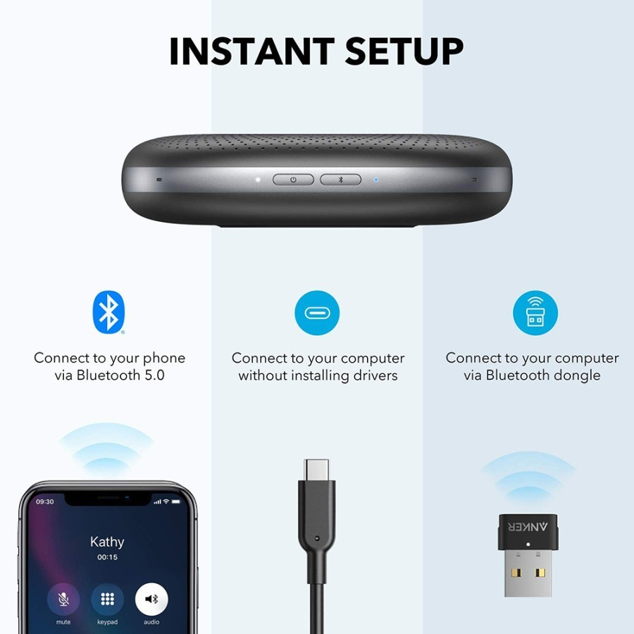 Anker PowerConf+ Plus Bluetooth Speakerphone Wireless - A3306