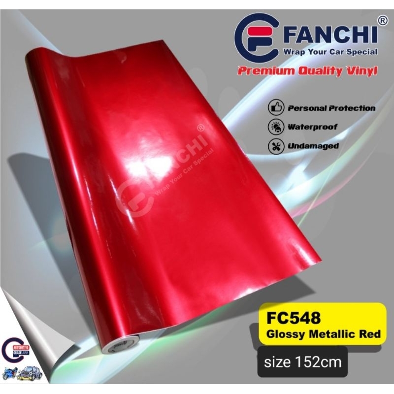 152cm Sticker FANCHI FC548 Glossy Metallic Red Merah Matalik Candy Glossy Lebar 152cm Permeter
