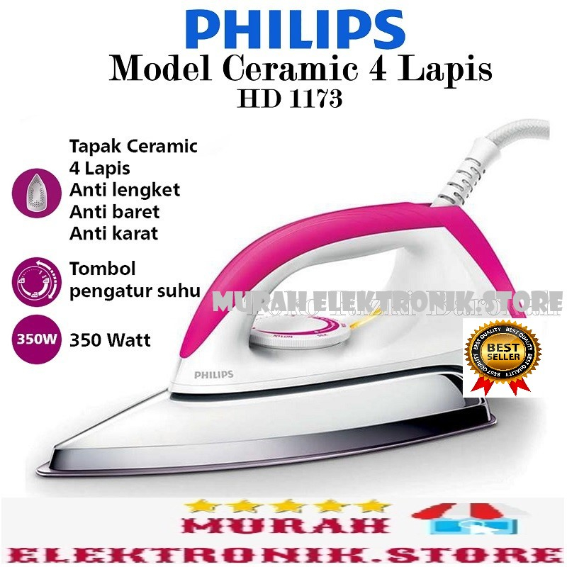 Setrika Philips HD 1173 / HD1173 GARANSI RESMI