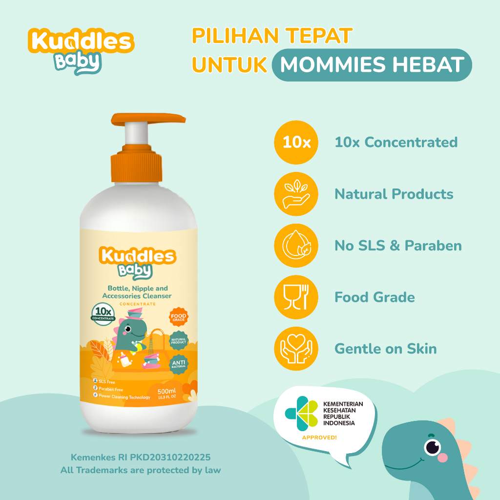 KUDDLES BABY CONCENTRATE BOTTLE &amp; ACCESSORIES CLEANSER 500ML