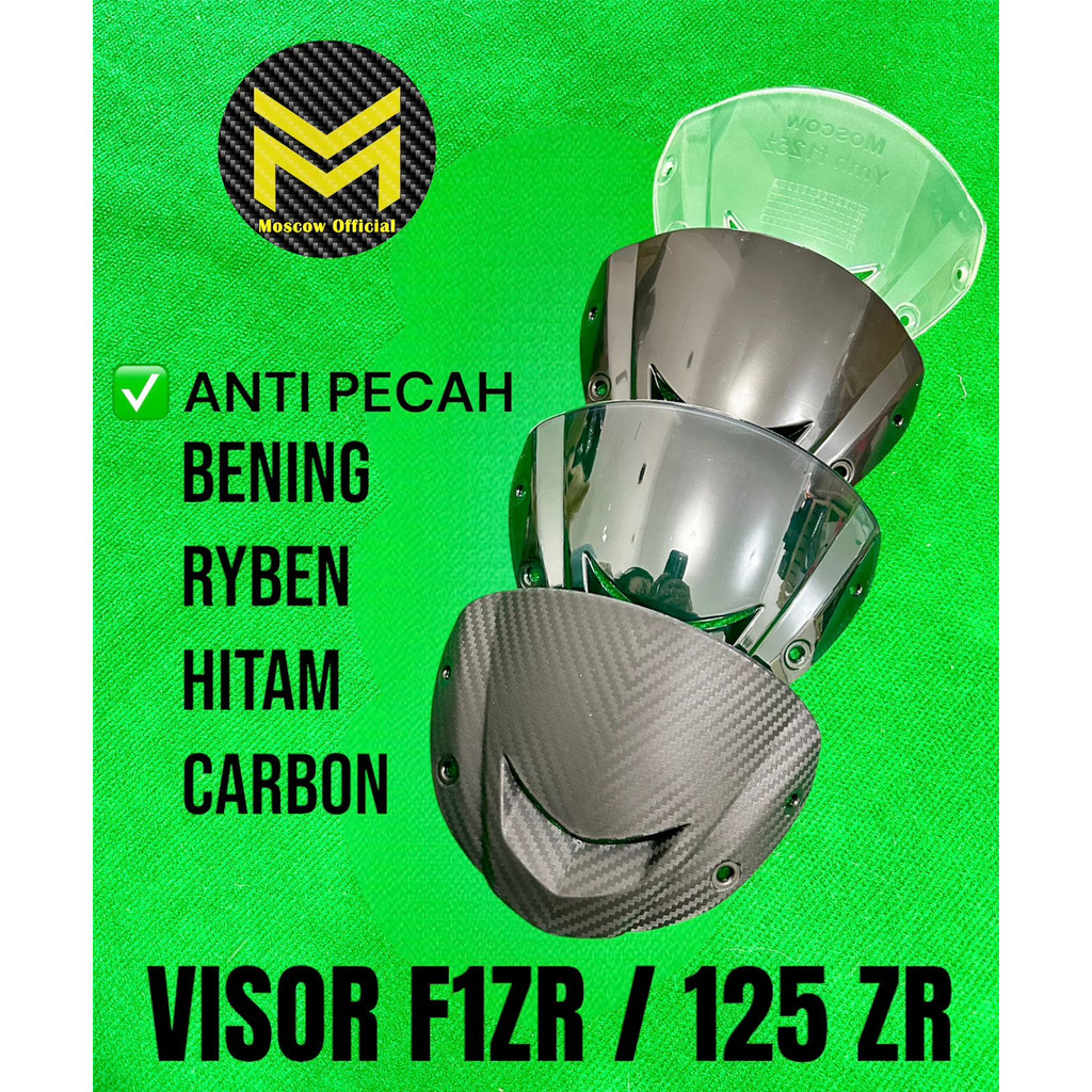 VISOR F1ZR FIZR 125ZR 125Z JUPITER Z VEGA ZR SATRIA HIU MIO DLL PNP WARNA HITAM MERK MOSCOW WINSIL VARIASI MOTOR WINDSHIELD MOTOR F1ZR