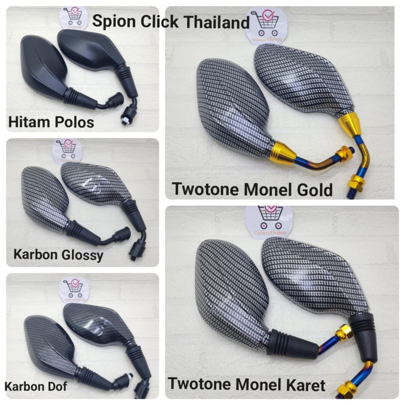 Spion Click Karbon Twotone Beat Vario Nmax Pcx Aerox Mio Universal Honda Yamaha