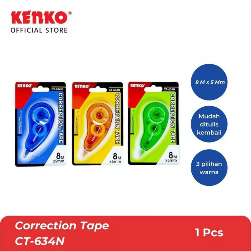 

CORRECTION TAPE KENKO CT 634N - CT 634N ( 8 M - 55 M ) TIP-EX Roll - 1 Pcs