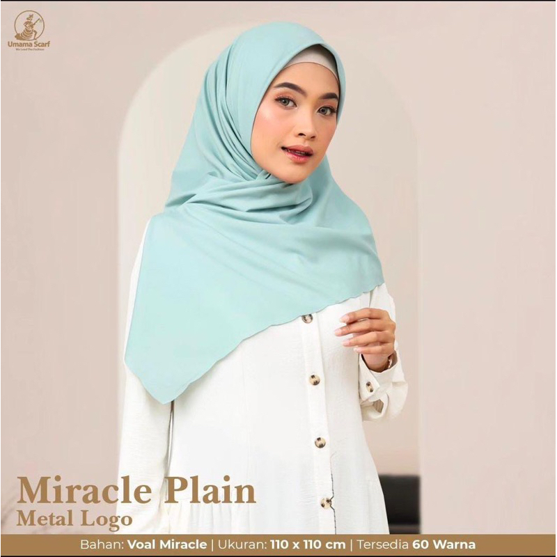 HIJAB SEGIEMPAT MIRACLE PLAIN METAL LOGO