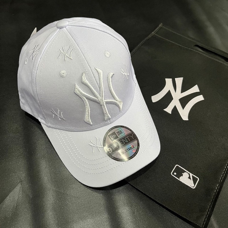 Topi NY Cap newyork Simple Fullwhite / Topi Baseball Korea Cap Free Goodiebag