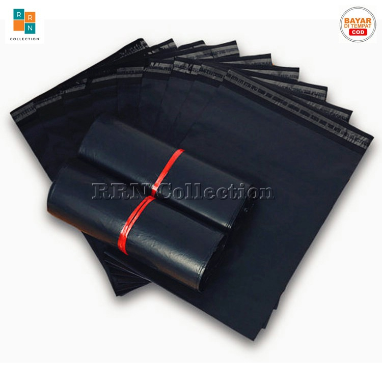 Polymailer Hitam HD Ekonomis Tipis 40x60 isi 25 pcs Hitam - Polymailer Lem