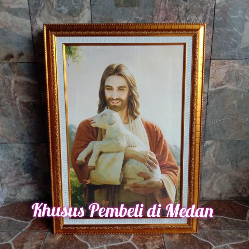 POSTER TUHAN YESUS / Bingkai Kaca Hiasan dinding / Khusus Pembeli di Medan