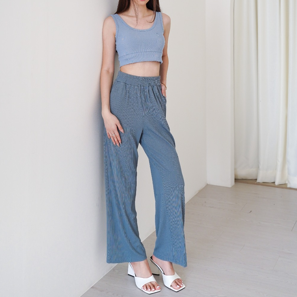 POTTIE - Peggy Knit Pants - Celana High Waist Kulot Panjang Wanita