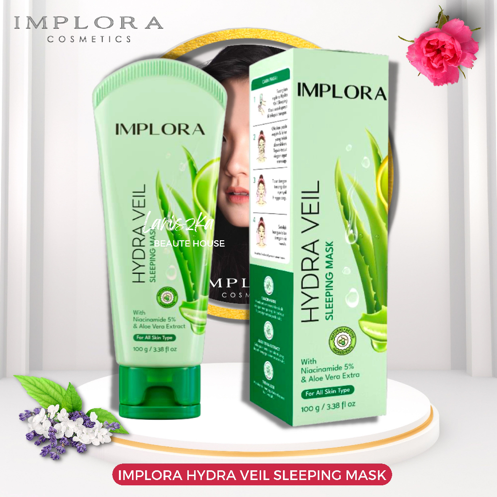 IMPLORA HYDRA VEIL SLEEPING MASK MASKER TIDUR MALAM HARI 100GR 100 GR GRAM