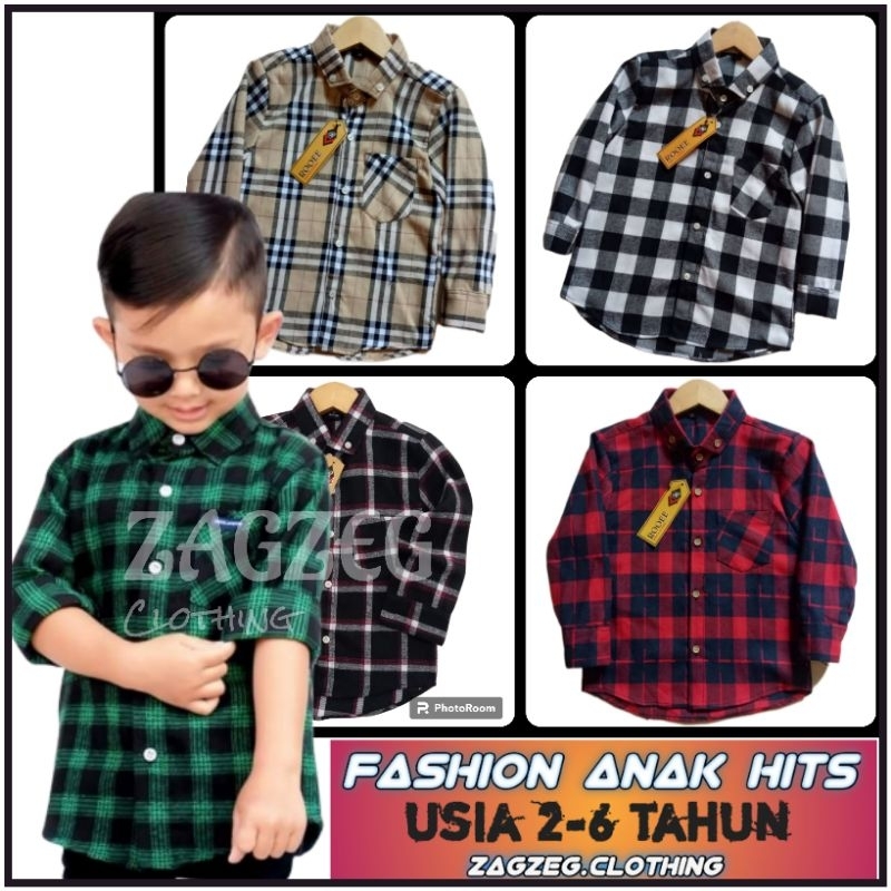 Atasan Kemeja Flannel Flanel Anak Kemeja Motif Kotak Kotak Bahan Flanel usia umur 2-6 tahun Baju Kemeja Anak Unisex Lengan Panjang Kemeja Flanel Anak Cowok Cewek Kotak Kotak Distro Hem Anak Balita Usia Umur 2 3 4 5 6 7 tahun Lengan Panjang Zagzeg Clothing