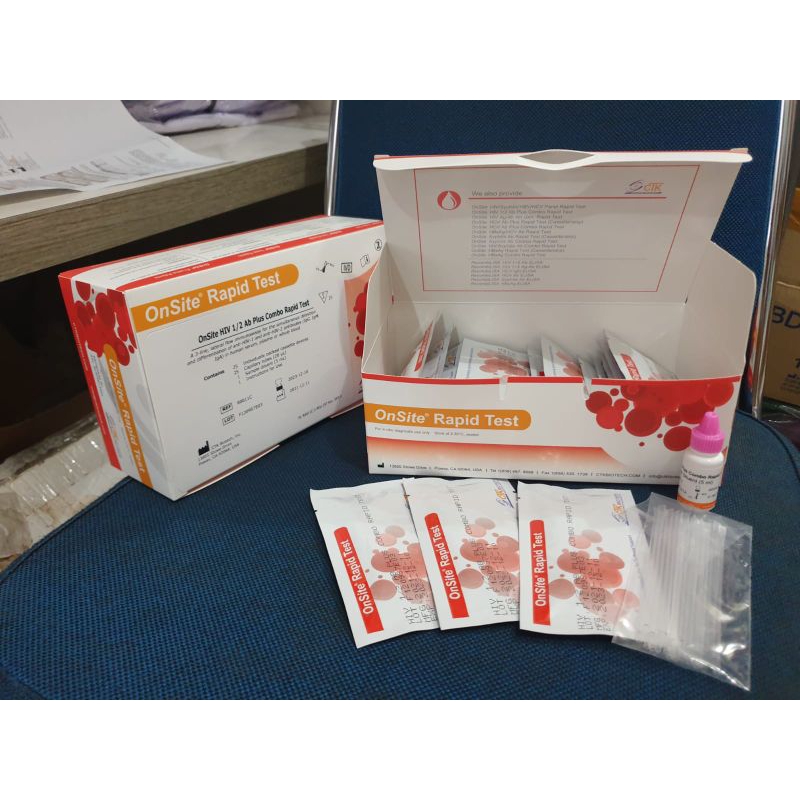 Onsite HIV 1/2 Ab Plus Combo Rapid Test Serum/Plasma/whole Blood 25tes