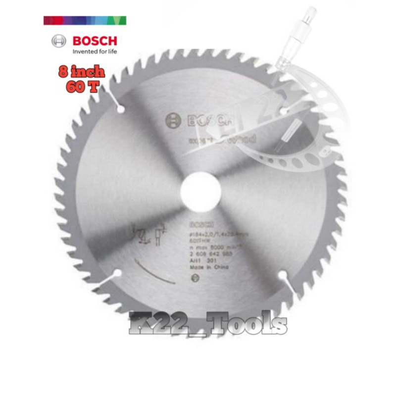 MATA GERGAJI KAYU BOSCH 8 INCH 60T / BOSCH CIRCULAR SAW BLADE 8" 60T