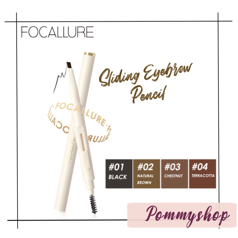 Focallure Sliding Eyebrow Pencil / Silky Shaping Eyebrow Pencil / Pensil Alis