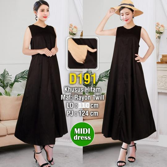 INER MIDI RAYON TWILL A-LINE POLOS WARNA/ INNER MIDI DRESS RAYON TWILL PREMIUM