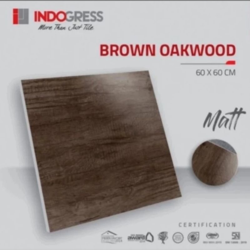 Granit 60x60 Motif Kayu | INDOGRESS OAKWOOD BROWN MATT